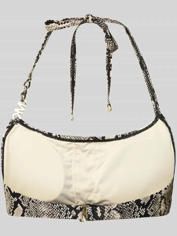 Michael Kors Bikinitop met logo chain strap model 'BOHO PYTHON' zwart, foto 2