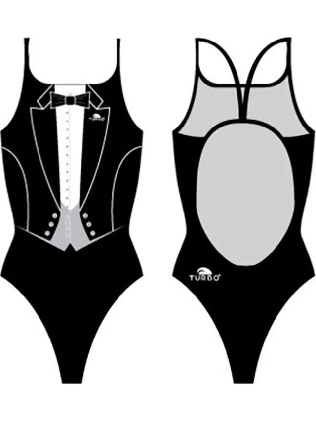 Turbo Smoking 891882 Zwemkleding Zwart 4XL Vrouw Black / White