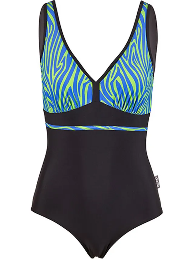 Beco zebra vibes badpak - C-cup - blauw/groen