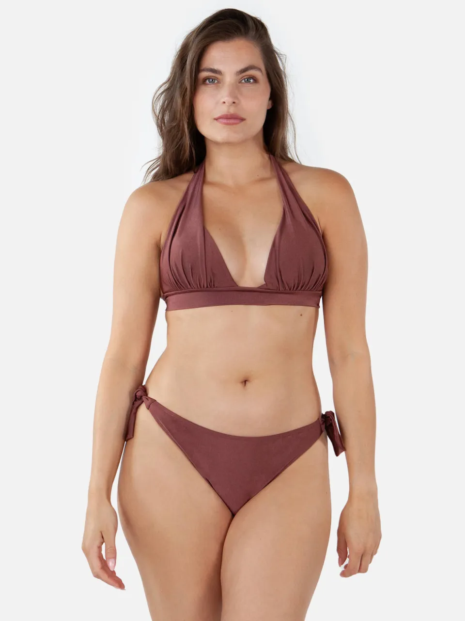 Barts Isla voorgevormde triangel bikinitop donkerbruin