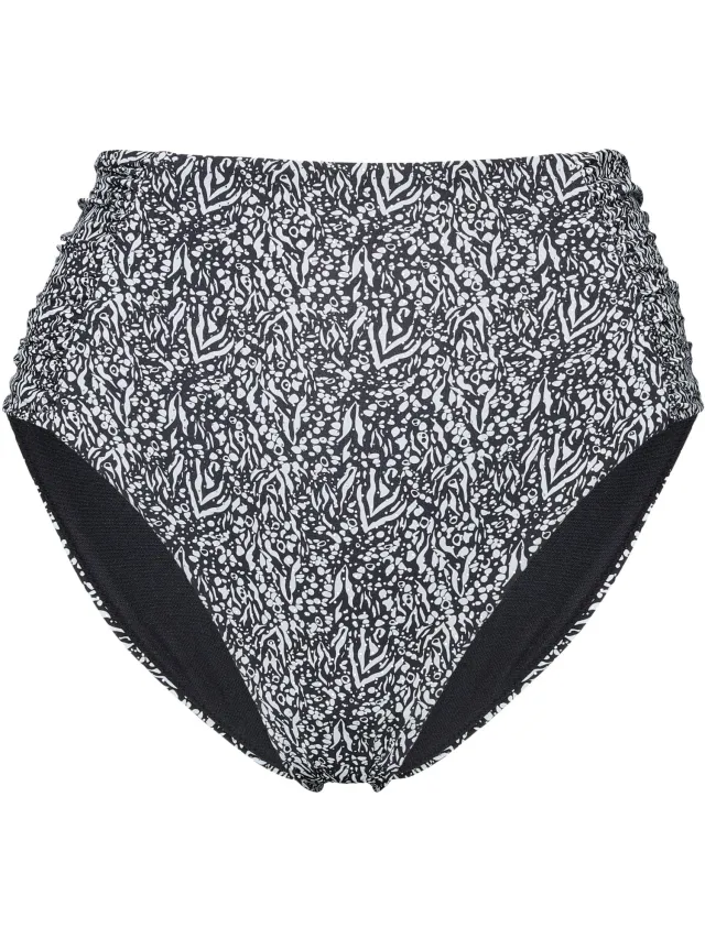 ESOTIQ Antibes - Bikinibroekje - Hoge taille - Zwart-wit abstract patroon Zwart;Wit