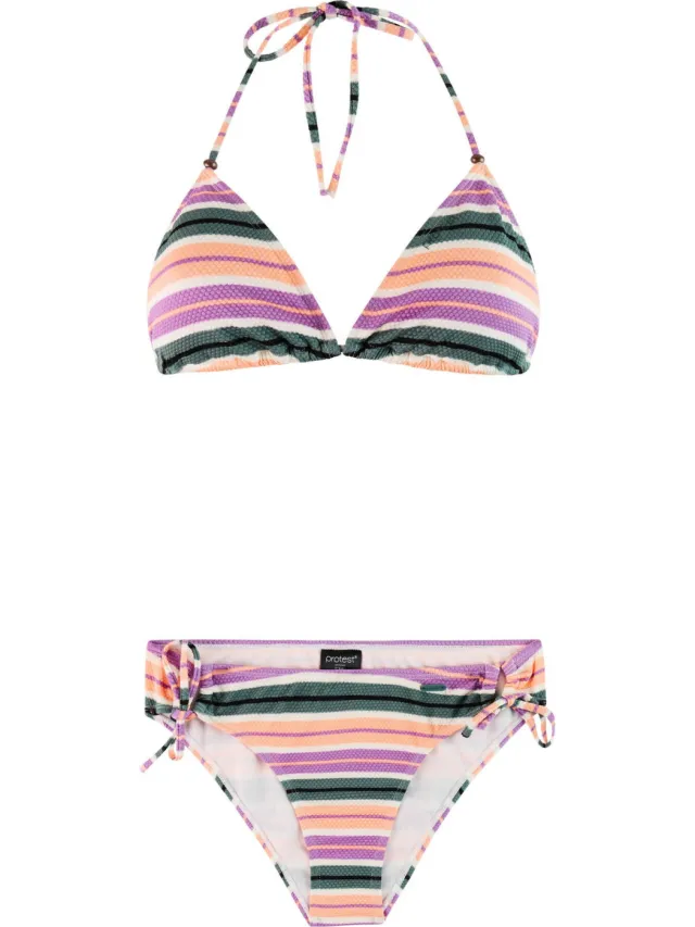Protest voorgevormde triangel bikini set PRTMATCH roze/groen/wit