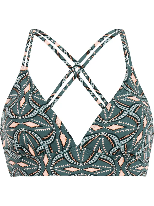 Protest MIXRelax - Triangel bikini top Dames - Koordsluiting - Uitneembare vulling - Normale pasvorm - Groen Laurel Green