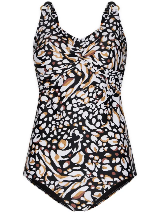 Pastunette Tankini - Savanna - Zwart/Wit/Bruin - Corrigerend