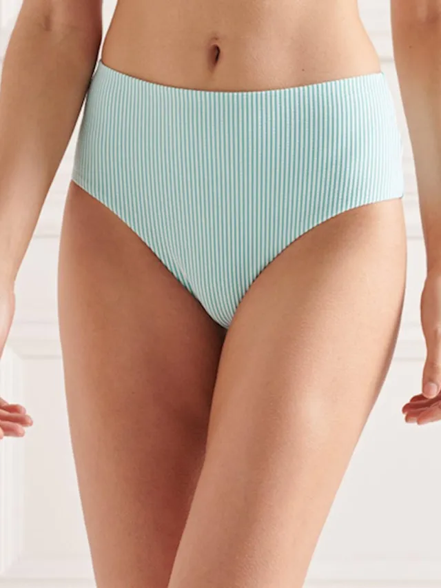 Superdry Hoge Taille Slip Bikinibroekje Blauw M Vrouw Aruba Aqua