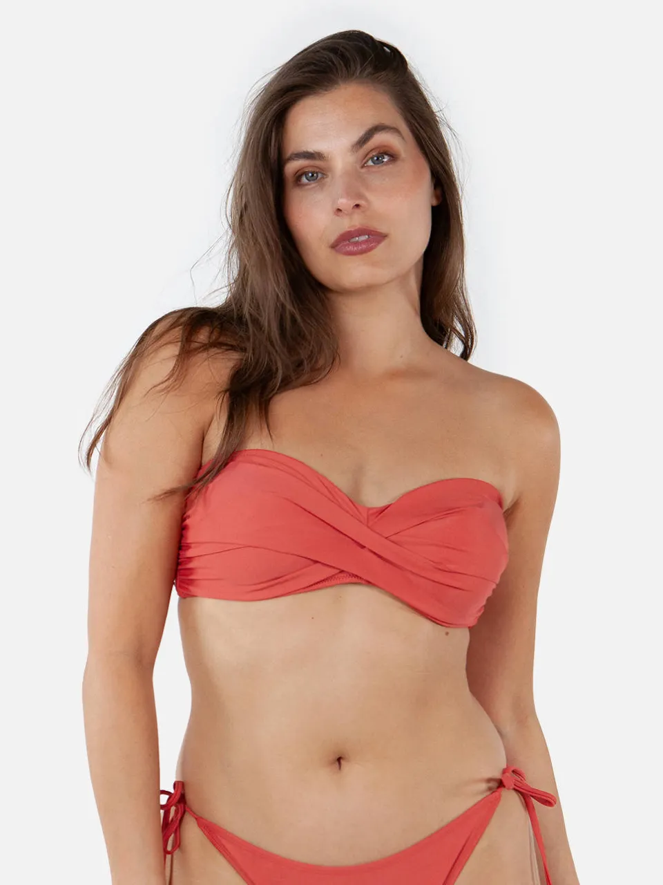Barts voorgevormde strapless bandeau bikinitop Kelli koraalrood, foto 3