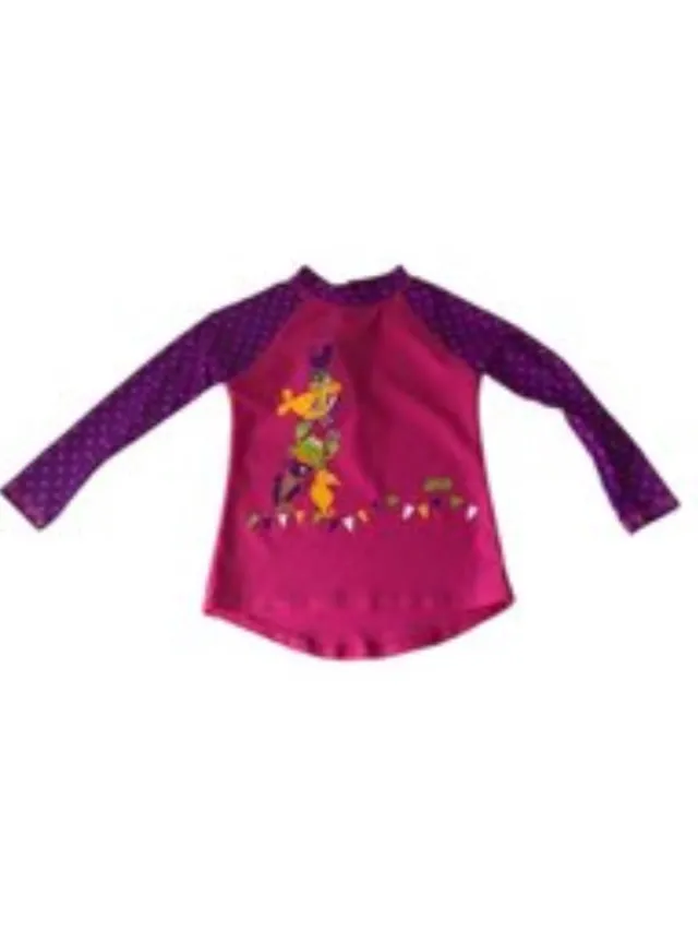 Zoggs Zwem T-shirt - roze/bollen - lange mouwen - 4/5 jaar