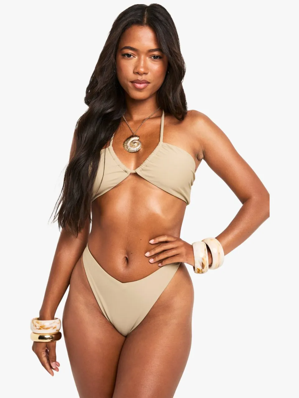 boohoo Dames Swimwear Essentials Multiway Bandeau Bikini Top mokka, foto 3