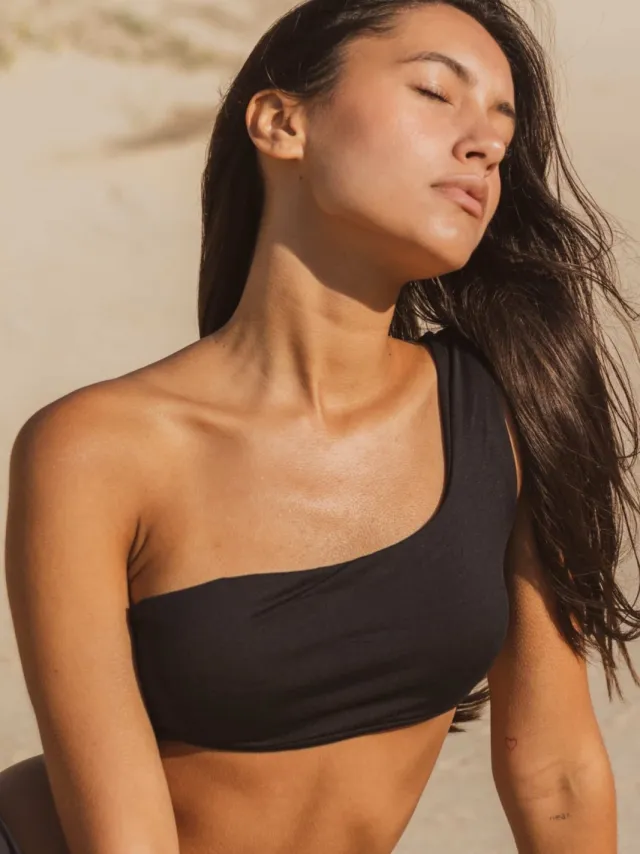 Vanilla Sand dames vegan Bikinitop Cacau Met Pads Pepper Zwart