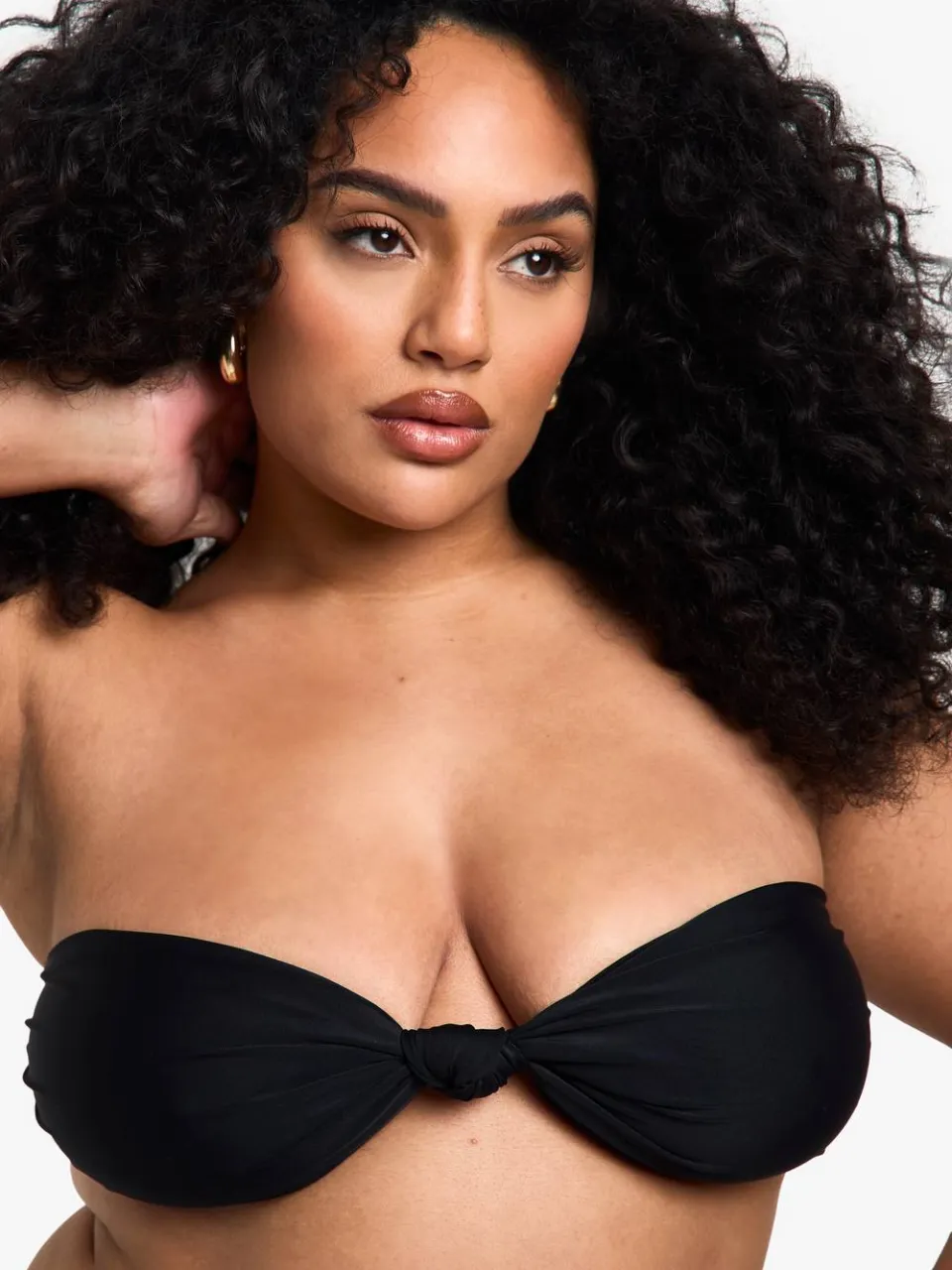 boohoo Dames Plus Swimwear Essentials Bandeau Bikini Top zwart, foto 4