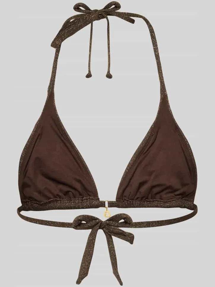 banana moon Traingelbikini met vetersluiting, model 'RICO LIGHTGLITTER' middenbruin, foto 2