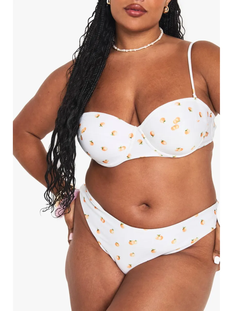 boohoo Dames Plus Tangerine Hoge Taille Slip oranje, foto 4