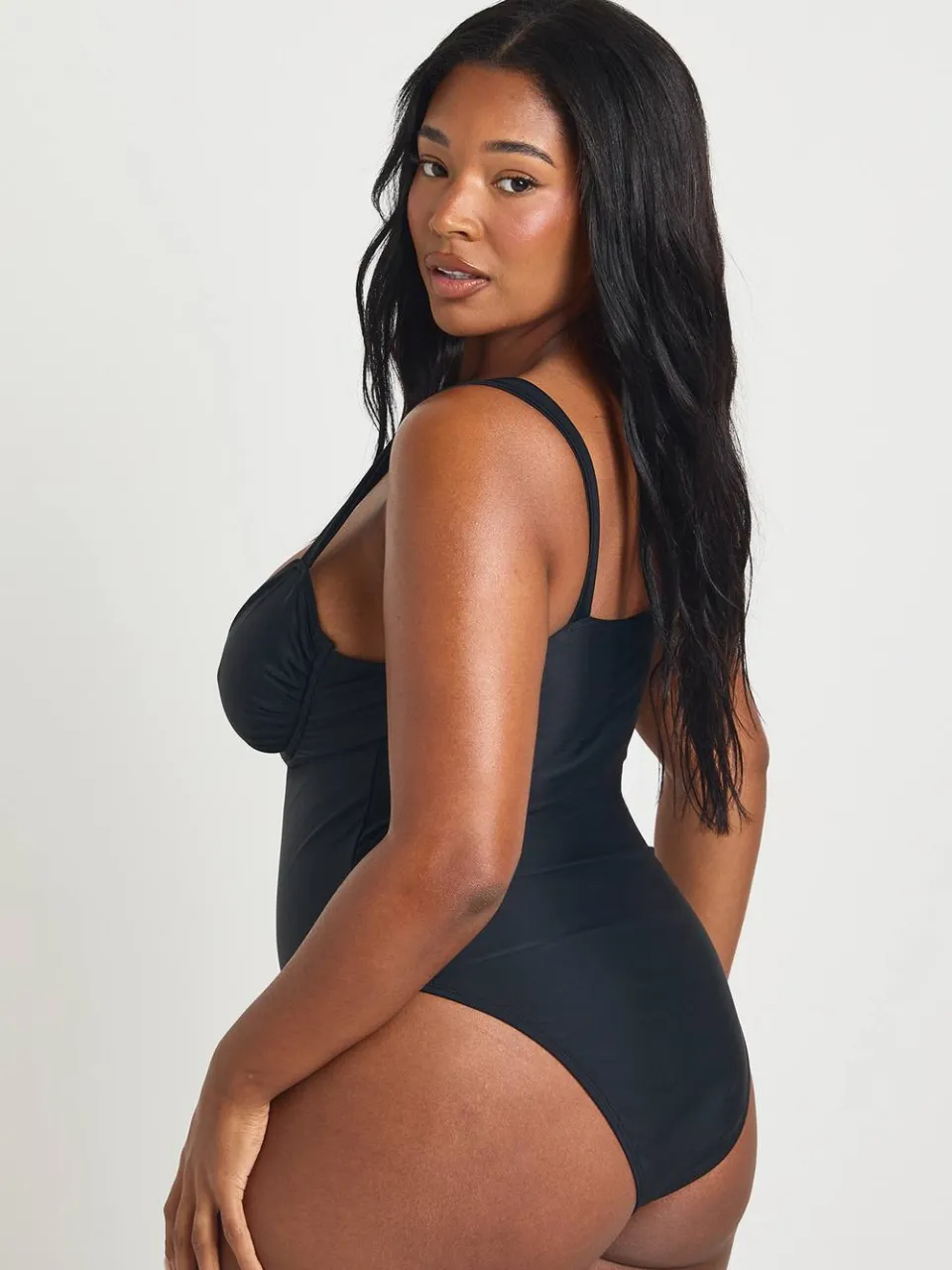 boohoo Dames Plus Balkonnet Bh Badpak zwart, foto 2