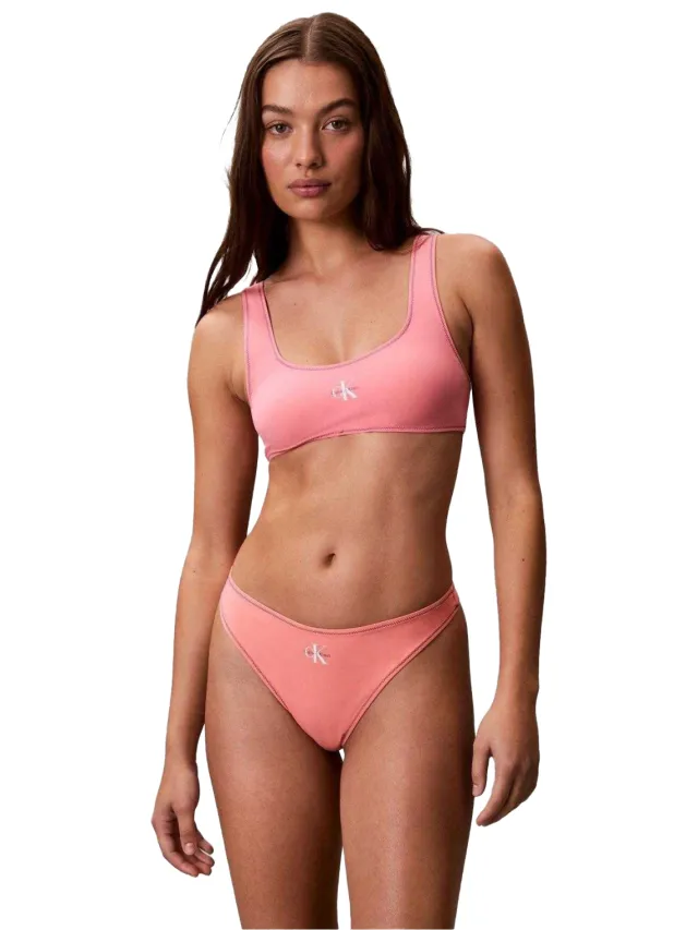 Calvin Klein Bralette-bikinitop voor dames (Scarlet) Donkerrood