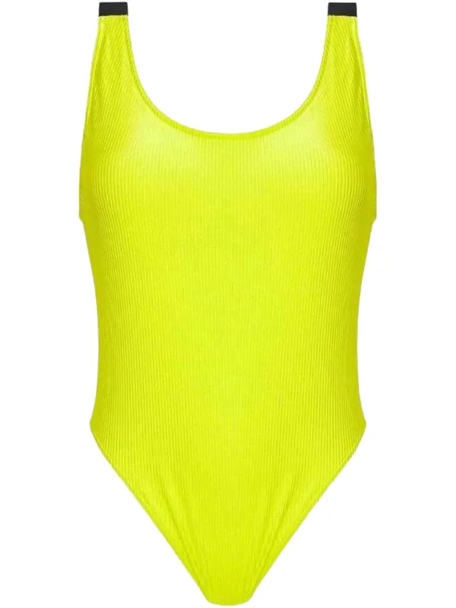 Calvin Klein Eendelig badpak met contrastlogo voor dames/dames (Geel), foto 2