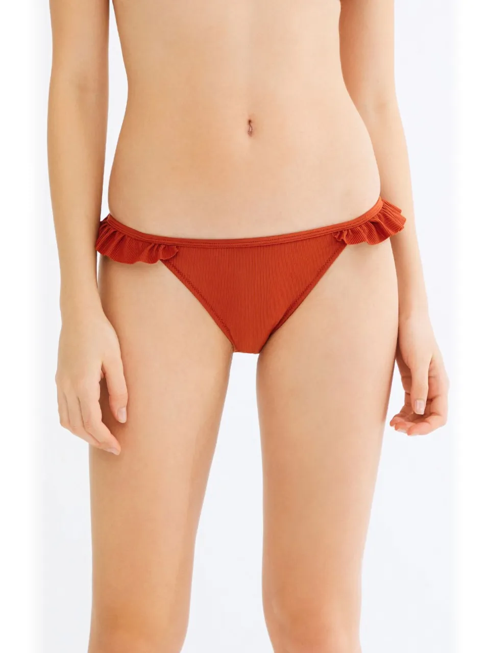 Penti Lage Taille Frilly Hipster Bikini Onderbroek Oranje