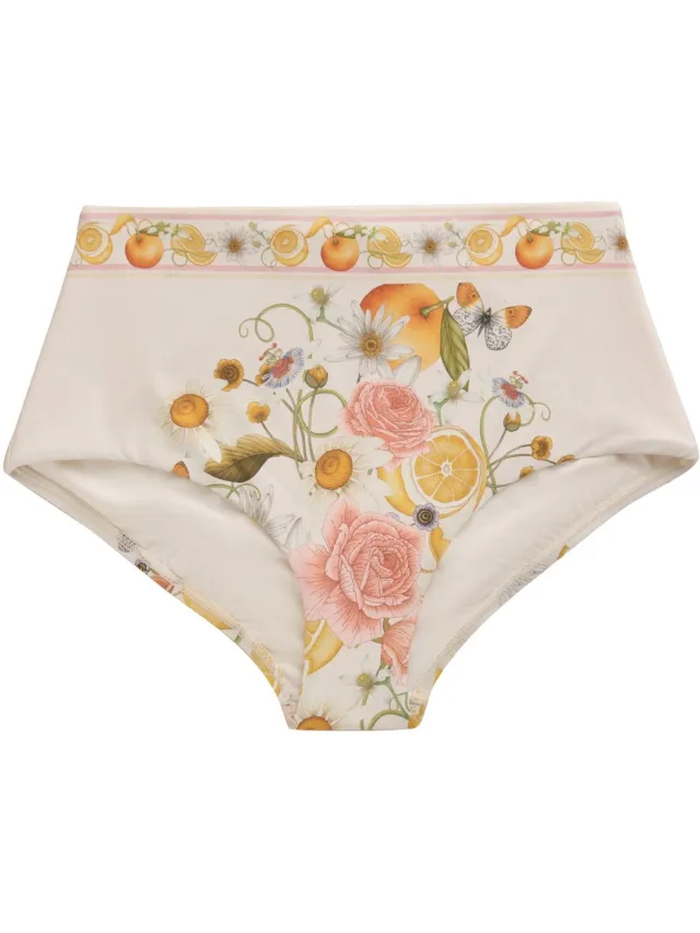 Next Dames - Bikinislip met hoge taille - Wit Emily Carter Floral