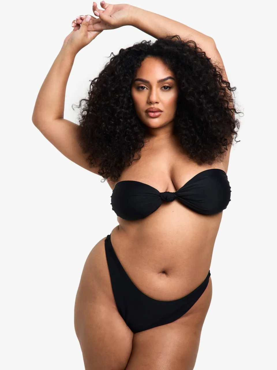 boohoo Dames Plus Swimwear Essentials Bandeau Bikini Top zwart, foto 3