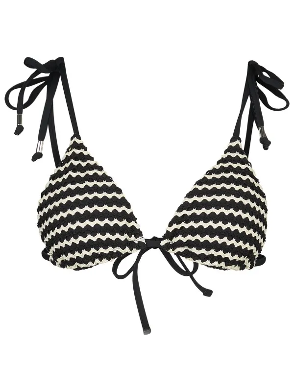 Seafolly Women's Mesh Effect Slide Tri - Bikinitop, zwart