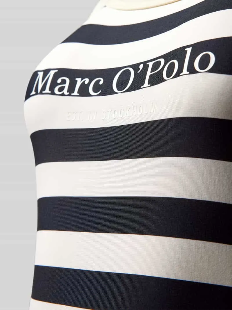 Marc O'Polo Badpak met labelprint, model 'Classic' zwart, foto 3