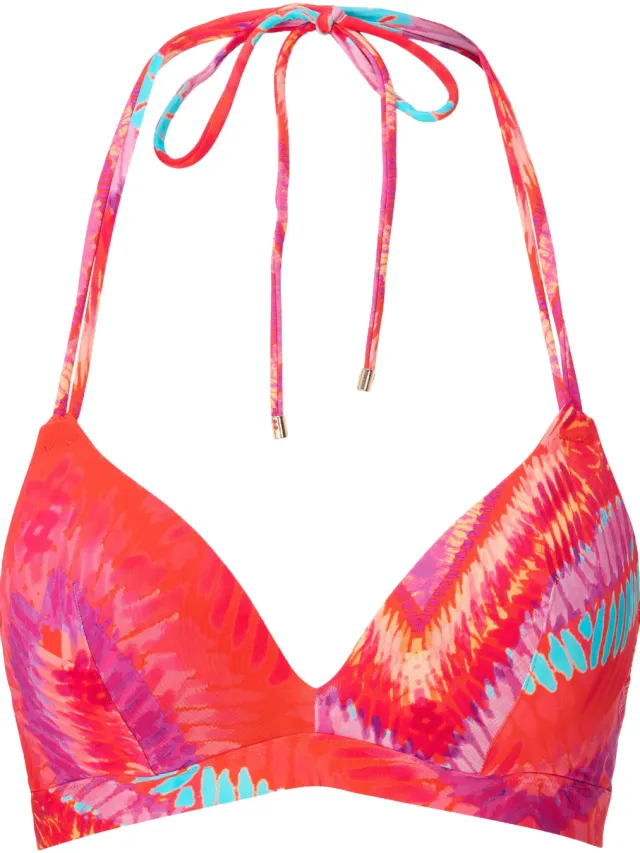 Lingadore voorgevormde triangel bikinitop koraalrood met print, foto 2