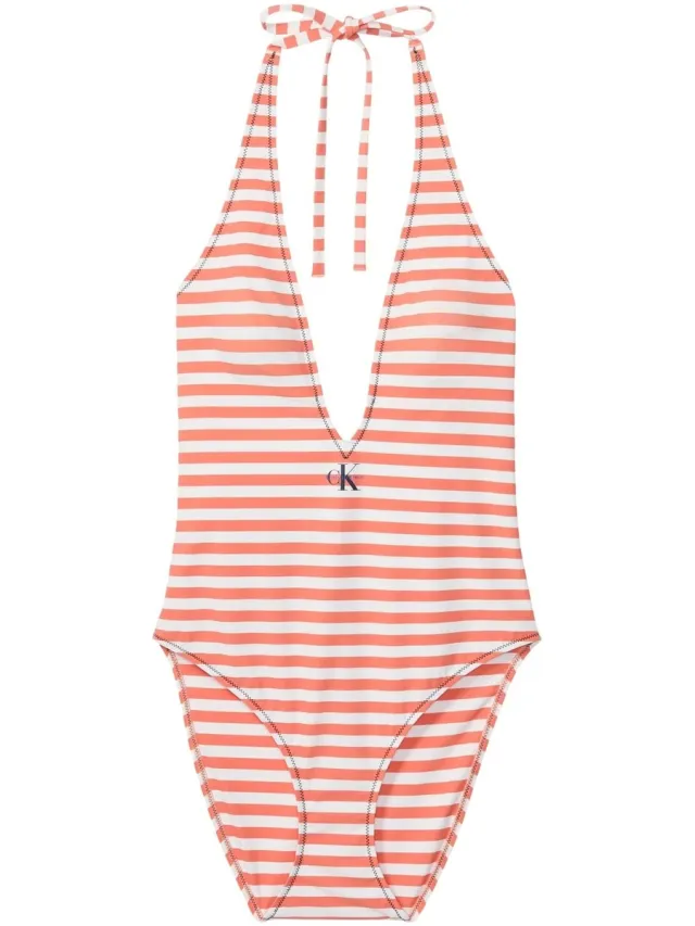 Calvin Klein Plunge badpak oranje