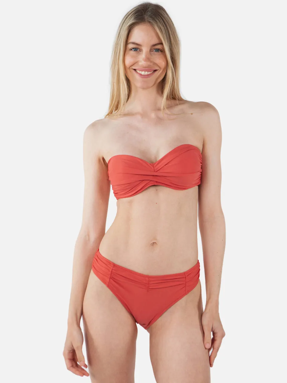 Barts voorgevormde strapless bandeau bikinitop Kelli koraalrood, foto 5