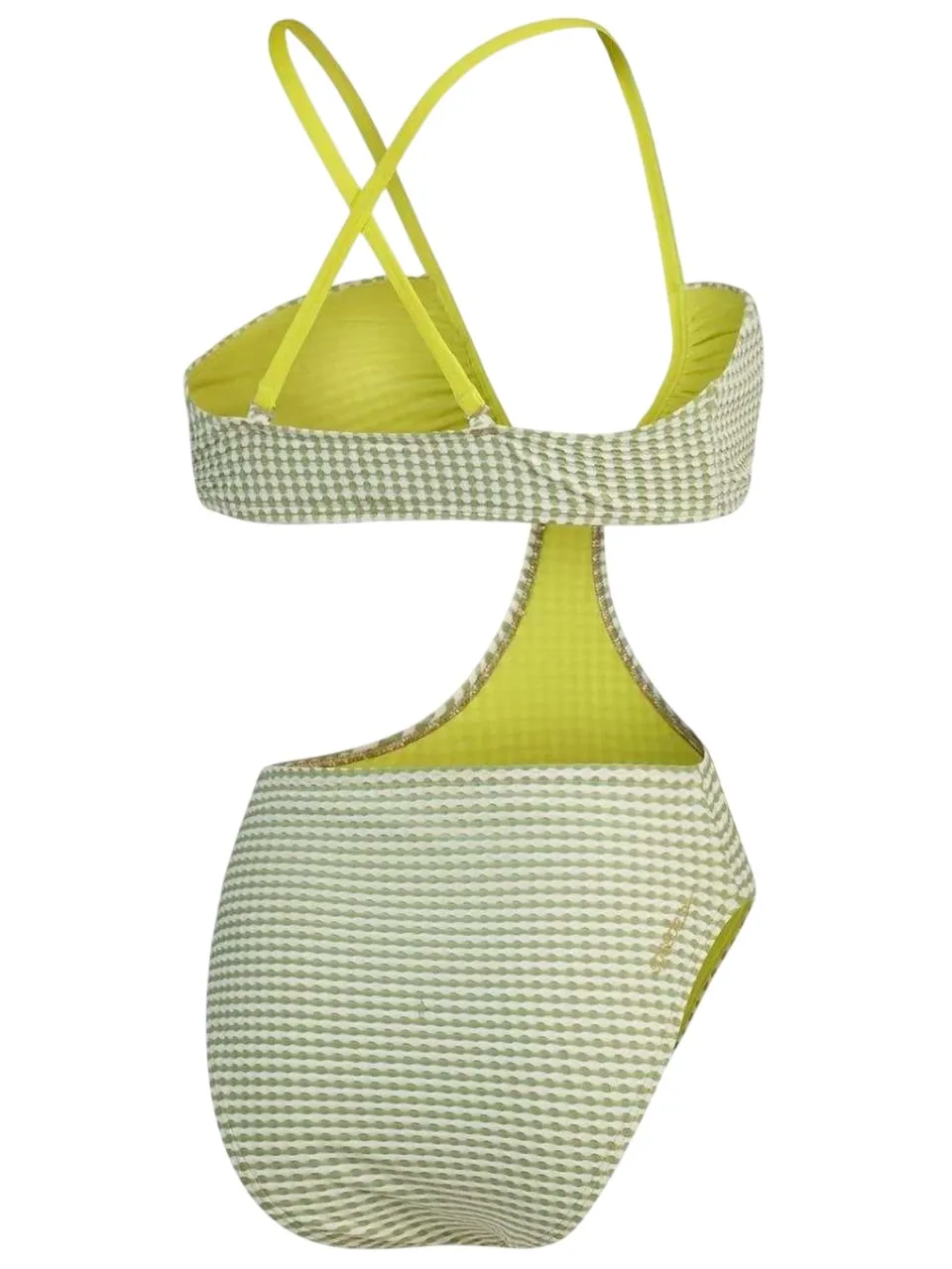 Speedo Dameszwempak met uitgesneden details in gingham-motief (Groen), foto 2