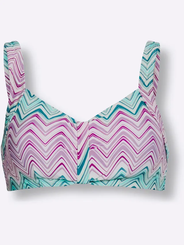bikinibovenstuk zigzagprint turquoise, foto 2
