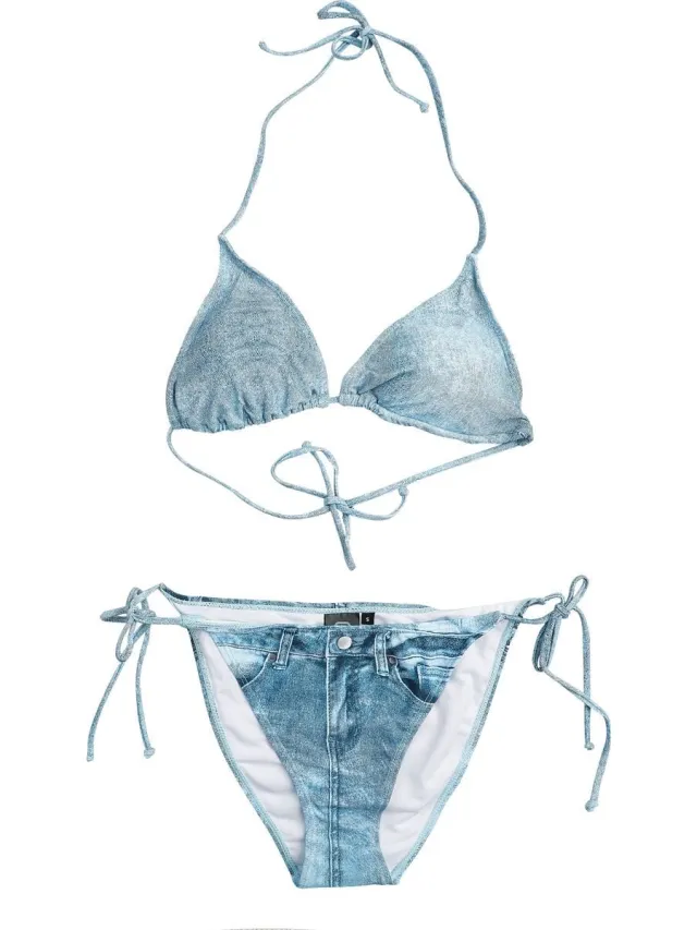 R.E.D. ROCK-ENGINEERED DESIGN Blauwe bikiniset met halterbandjes - Dames