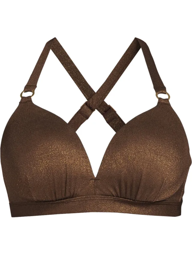 BEACHWAVE Curve voorgevormde beugel bikinitop donkerbruin, foto 2