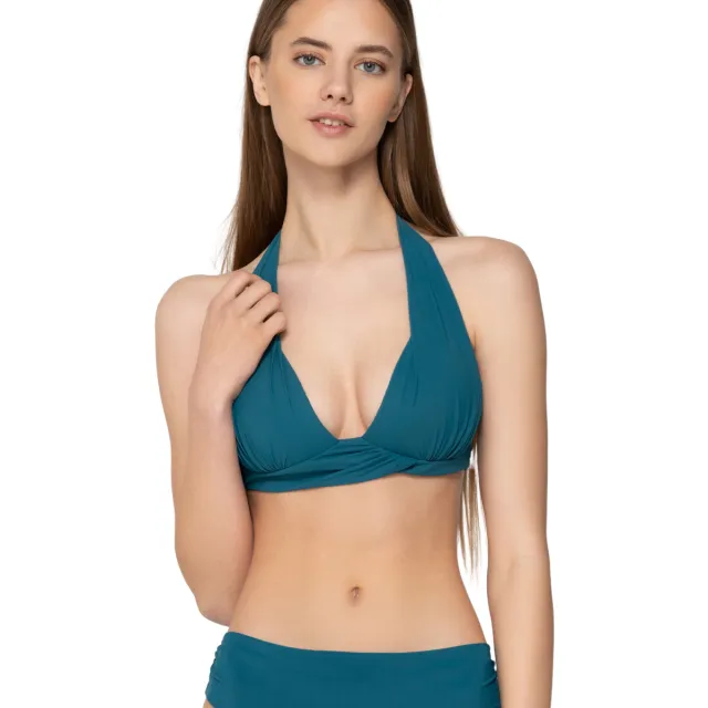 Luna Splendida BLUE SENSE Splendida plissée driehoekige bikinitop groen
