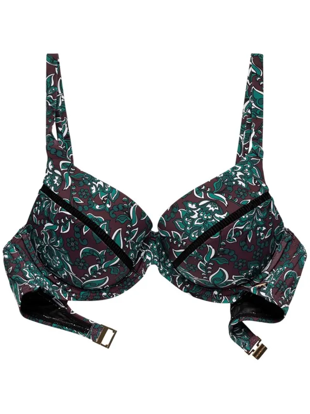 Panos Emporio Bikinitop met bloemenprint voor dames (Paars)