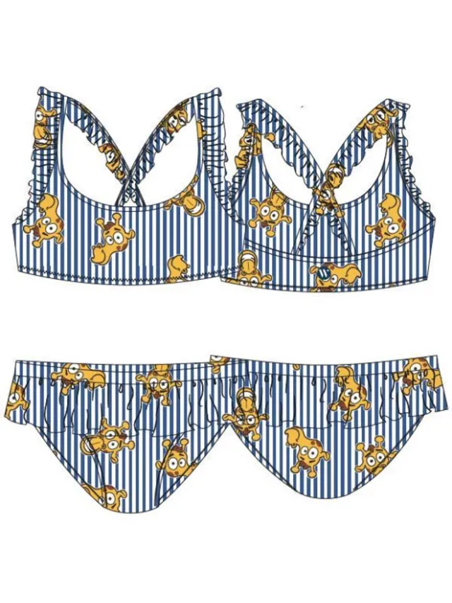 Woody Bikini Streep Met Giraf Blauw 2A
