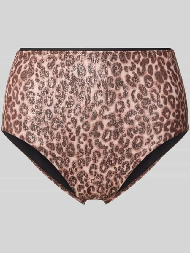 Joop! slim fit bikinibroekje met all-over dierenprint model 'Leopard' Beige
