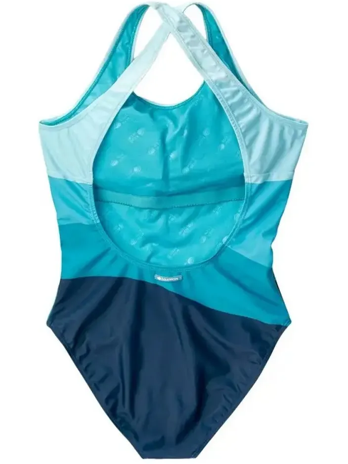 Aquawave Dames/Dames Salava Eendelig Zwempak met Golfpatroon (Blauw), foto 2