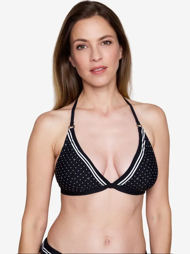Joop! Triangel-Bikini-Top Polka Dots Black Beauty AOP