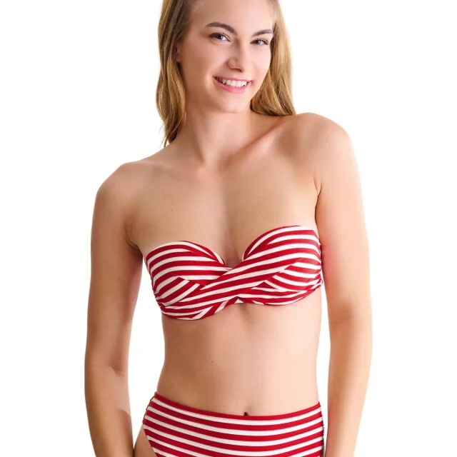 Lisca Bondi voorgevormde bandeau-bikinitop rood