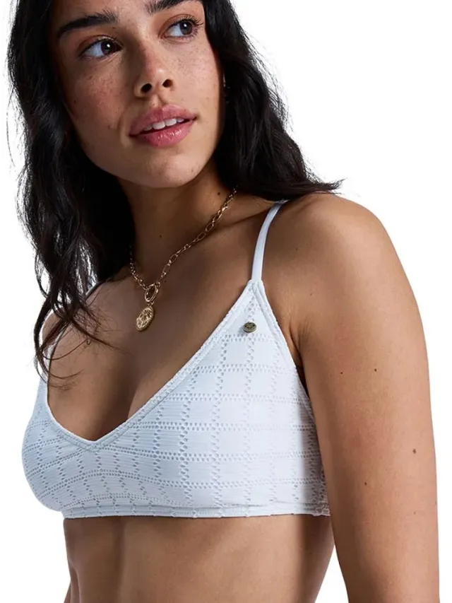 Roxy Island Athletic Bralette Bikinitop Wit XL Vrouw Coconut Milk