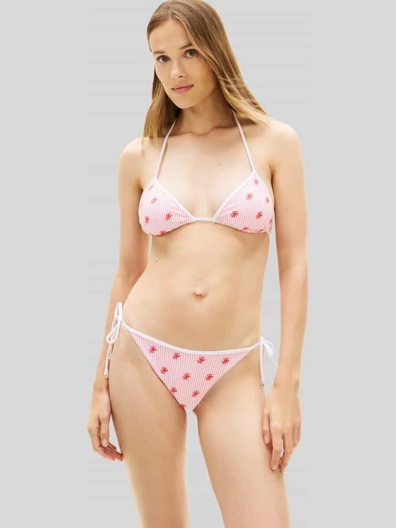 Tommy Hilfiger Bikinibroekje van seersucker met strikbandjes roze, foto 2