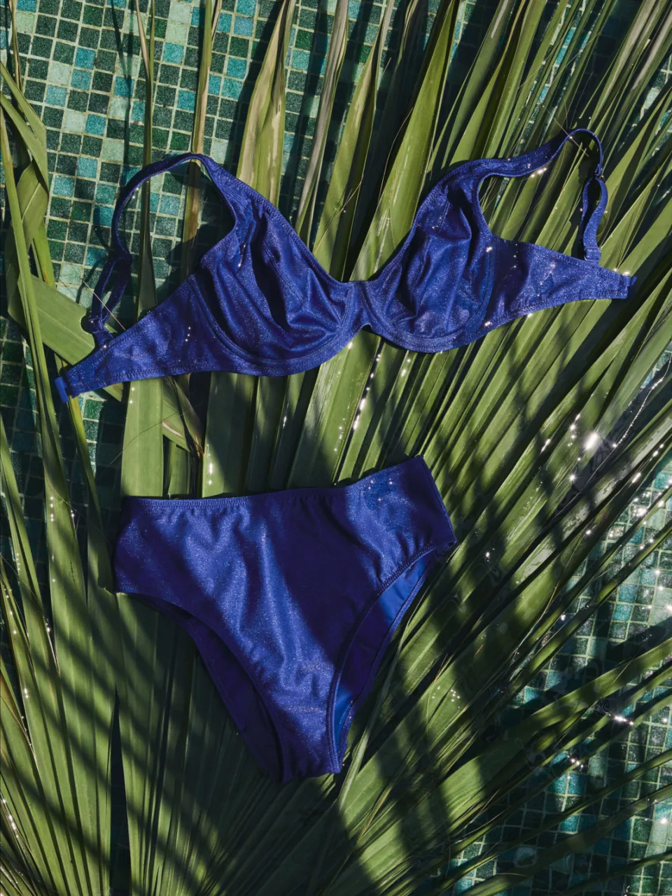 Freya niet-voorgevormde beugel bikinitop Arizona Wave met lurex blauw, foto 4