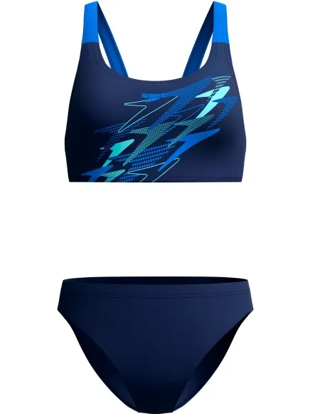 Speedo Medley Logo Leaderback bikiniset blauw
