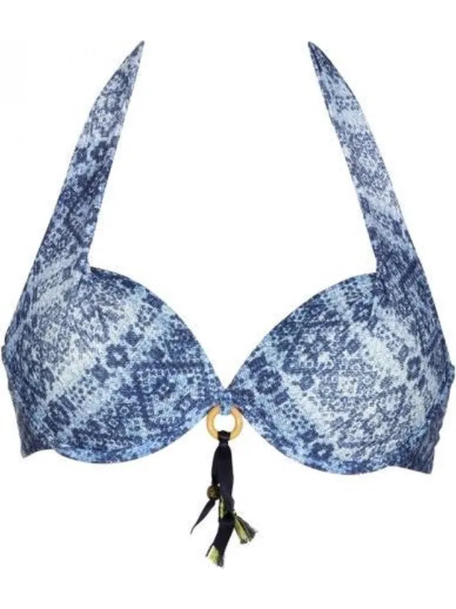 LingaDore Indigo Halterneck BH - jeans print