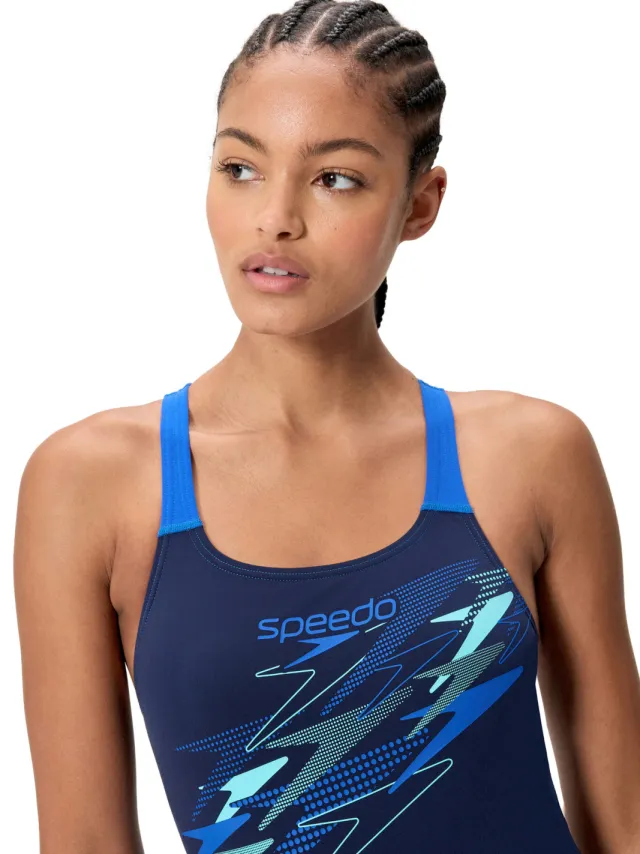Speedo Medley Logo Medalist badpak donkerblauw Donkerblauw/blauw