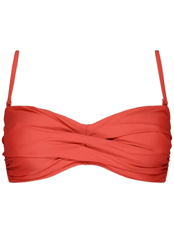 Barts voorgevormde strapless bandeau bikinitop Kelli koraalrood