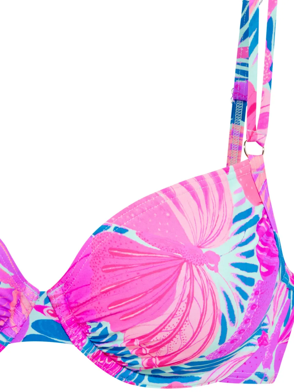 beugelbikinitop roze blauw bloemenprint, foto 2