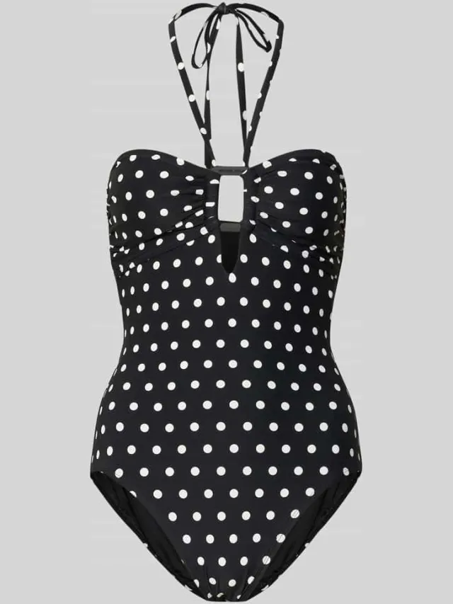 Michael Kors Bandeau-badpak in all-over look model 'CLASSIC DOT BANDEAU' Zwart