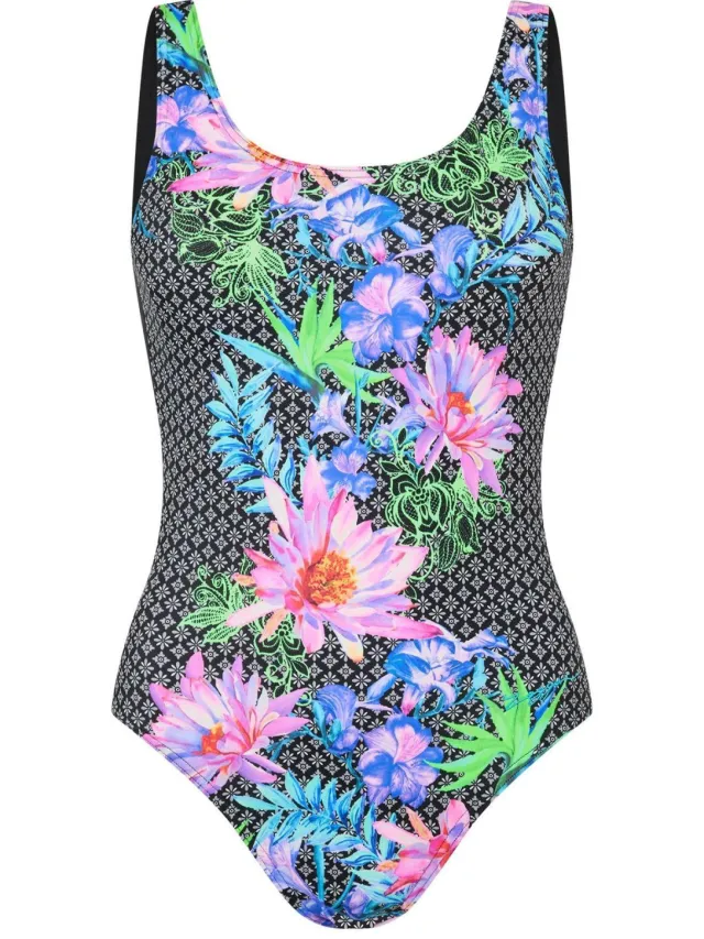 Zoggs Mystique-badpak met ronde rug voor dames (Veelkleurig) Groen