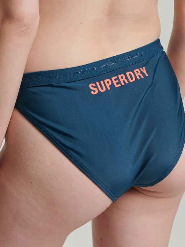 Superdry Code Micro elastisch bikinibroekje - Dames - Badpakken blue bottle