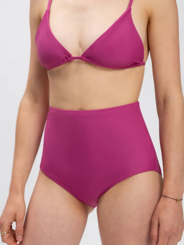 MATONA dames vegan Bikinibroekje Hoge Taille Paars